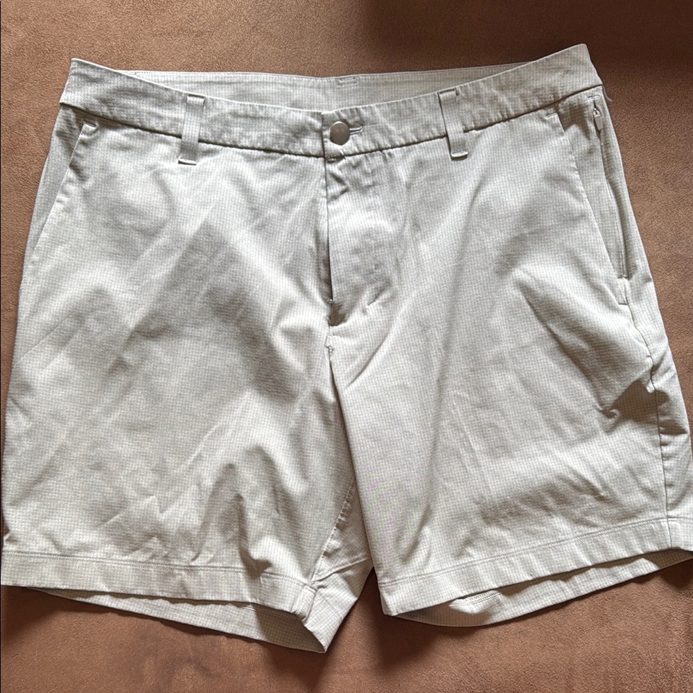 Lululemon Athletica Beige Flat Front Shorts